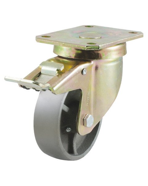 Колёсная опора KAMA 4102-DDB-200-F18-HT с тормозом [4102DDB200F18HT]