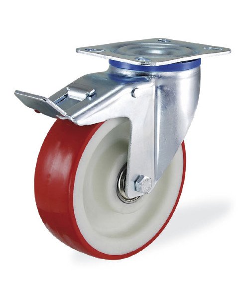 Колёсная опора KAMA 3802-PUR-150-F18 с тормозом