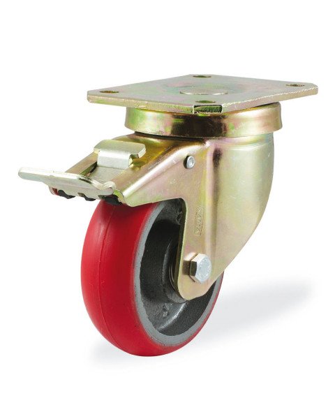 Колёсная опора KAMA 4102-D2OR-080-F18 с тормозом