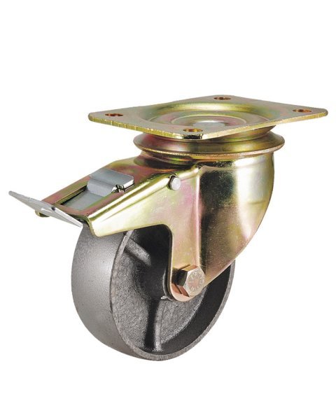 Колёсная опора KAMA 3602-DDB-200-F18-HT с тормозом