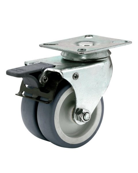 Колёсная опора ALEX  с тормозом [A-2702-MTB-075-F18]