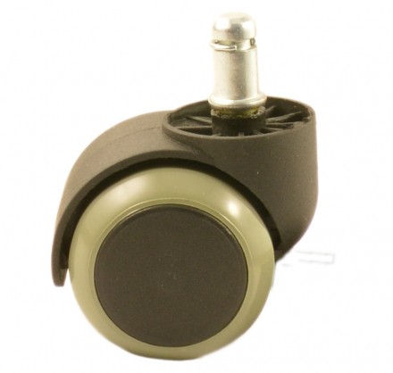 Колесо мебельное обрезиненное, штырь М11 50мм (черный пластик и серая резина) (2125-50)