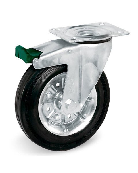 Колёсная опора LIV  с тормозом [LK-3302-SLS-125-F18]