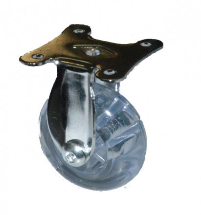 Колесо мебельное неповоротное 50мм (прозрачный PVC) [5009050]