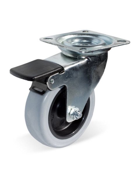 Колёсная опора LIV  с тормозом [LK-1702-MCB-100-F18]