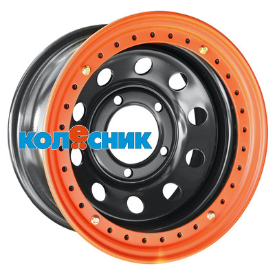 Диск Off-Road Wheels 8x16/5x150 ET-3 D113 Тойота Ленд Крузер 100 Черный с бедлоком (оранжевый)