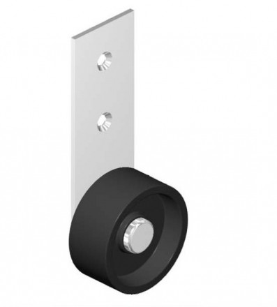 Колесо мебел. неповоротное боковое на узкой пластине 40мм (серый пластик) (514Р) [5010042]