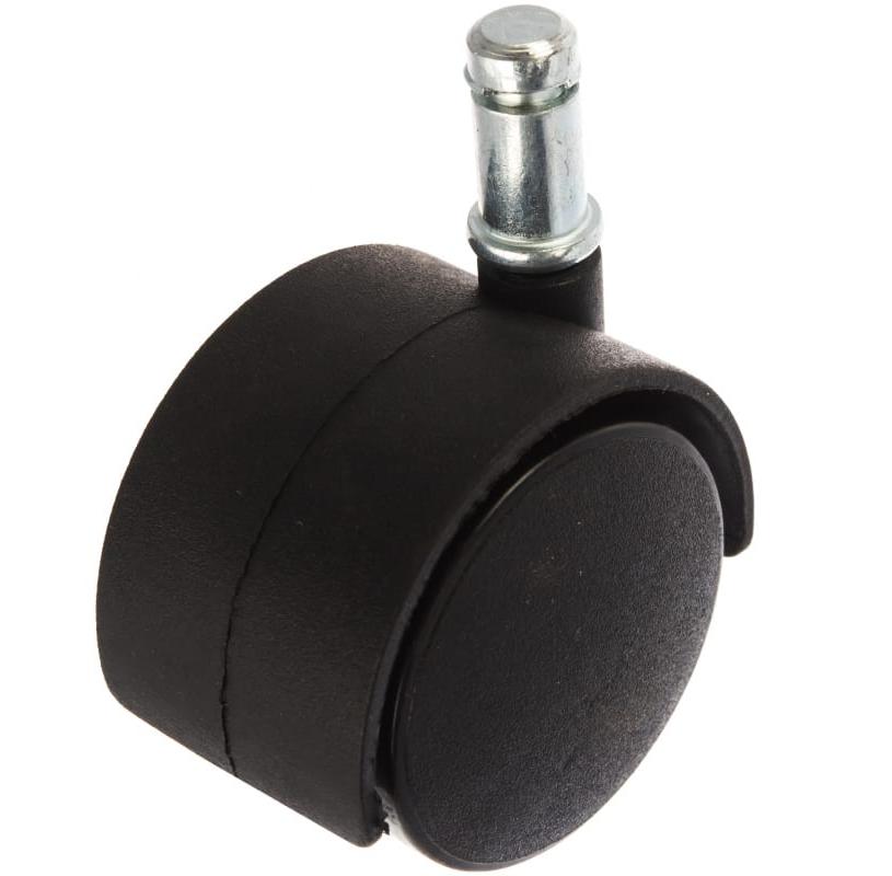Колесо мебельное поворотное d50 мм пластик со штырём для офисных кресел черный