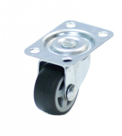 Колесо мебельное поворотное 30мм (серая резина) [5001030]