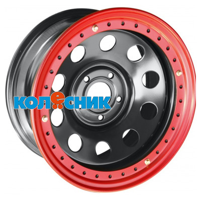 Диск Off-Road Wheels 8x16/5x150 ET-14 D113 Тойота Ленд Крузер 100/105 Черный с бедлоком (красный)