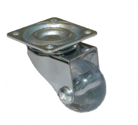 Колесо мебельное поворотное 35мм (прозрачный PVC) [5007035]