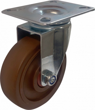 Колесо термостойкое нейлоновое(фенольное) поворотное 100мм ( шариковый подшипник ) КОРИЧНЕВЫЙ RFG100-BROWN