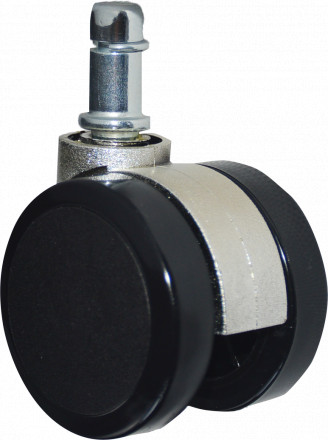 Колесо мебелное штырь М11 50мм двойное вставка хром с подшипником (60-25-26) [502526-11]