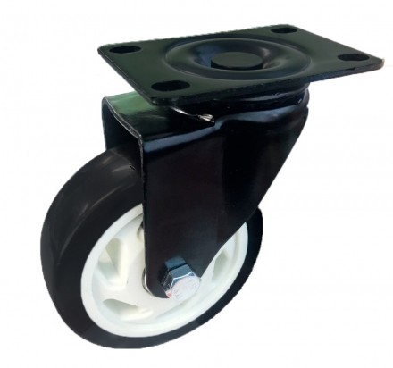 Колесо черная резина поворотное 125мм 4053125