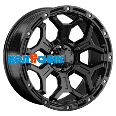 LS FlowForming 9x17/6x139,7 ET15 D106,1 RC68 BK (конус, Колпак+лого)