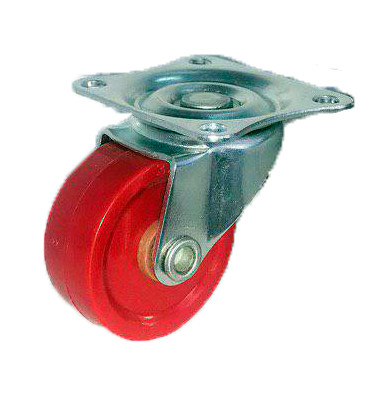 Колесо мебельное поворотное 32мм (красная резина) [8001030]