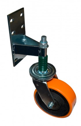 Колесо опорное для гаражных ворот с пружиной поворот 160мм Б/Г ПОЛИУРЕТАНОВОЕ N6660-GW01-OPCI