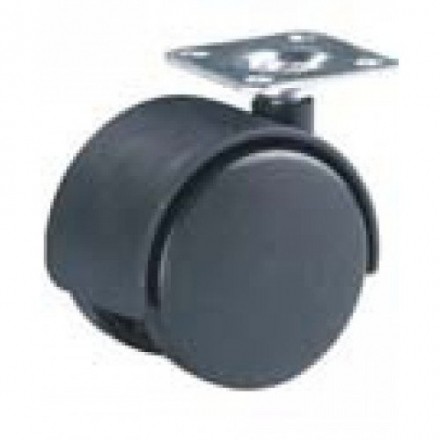 Колесо мебельное поворотное 50мм (черный пластик) 6005050