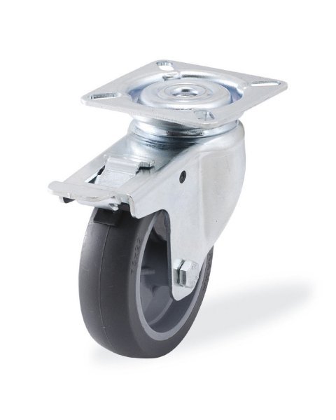 Колёсная опора Kama 1702-MTB-050-F18 с тормозом [1702MTB050F18]