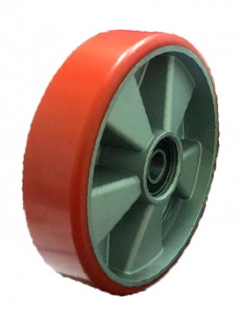 Колесо опорное для рохли без кронштейна, алюминий, ПОЛИУРЕТАН, 200мм, Подшипник ВТОПЛЕН 1090200-ПУ