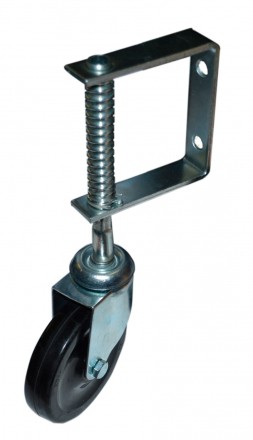 Колесо опорное для гаражных ворот с пружиной поворот. 100мм Нейлоновое (Medium). [3640-T16-HR]