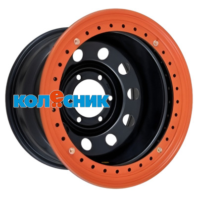 Диск Off-Road Wheels 8x16/6x139,7 ET-19 D110 Тойота Ниссан с бедлоком (оранжевый) Черный