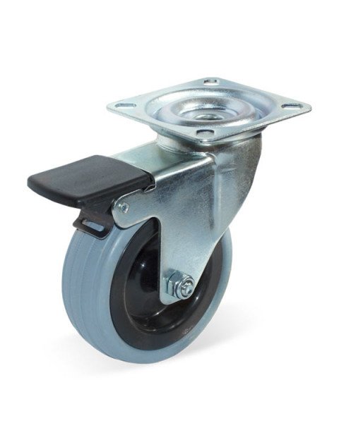 Колёсная опора LIV  с тормозом [LK-1702-MTB-075-F18]