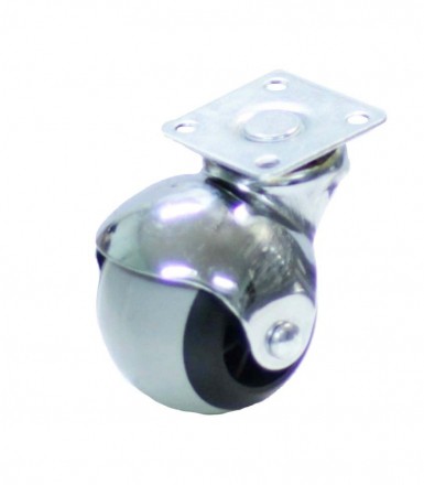 Колесо мебельное шарик поворотное 50мм (серая резина) (2109-50) [5005050]