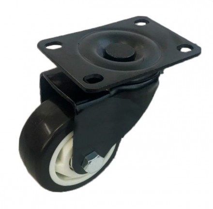Колесо черная резина поворотное 75мм 4053075