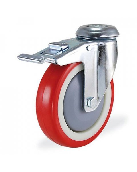 Колёсная опора KAMA 2800-PUR-150-F18 с тормозом [2800PUR150F18]