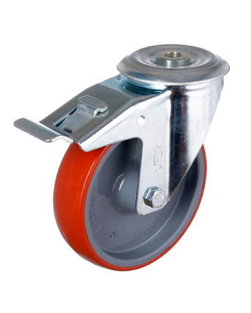 Колёсная опора KAMA K-3300-PUS-125x32-F18 с тормозом [K3300PUS125F18]