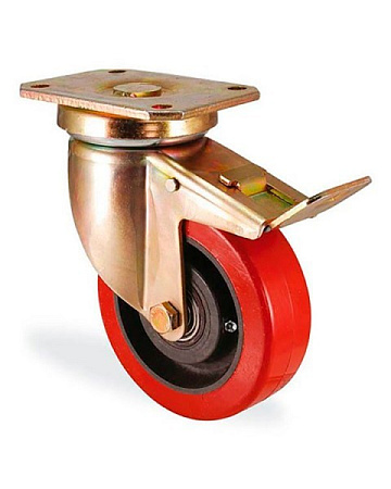 Колёсная опора KAMA K-4102-KUR-200-F18 с тормозом [K4102KUR200F18]