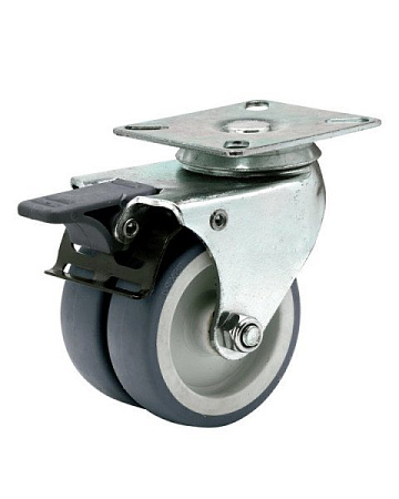 Колёсная опора ALEX  с тормозом [A-2702-MTB-075-F18]