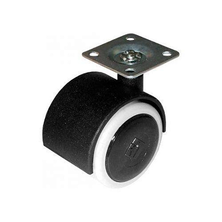 Колесо мебельное поворотное d50 мм пластик площадка мягкий ход черный