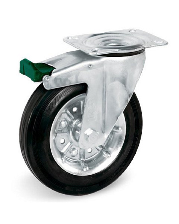 Колёсная опора LIV  с тормозом [LK-3302-SLS-125-F18]