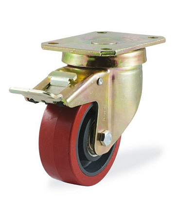 Колёсная опора KAMA 4102-KUR-100-F18 с тормозом