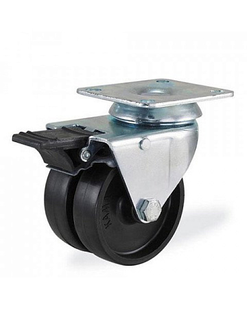 Колёсная опора Kama 2702-MMB-050-F18 с тормозом [2702MMB050F18]