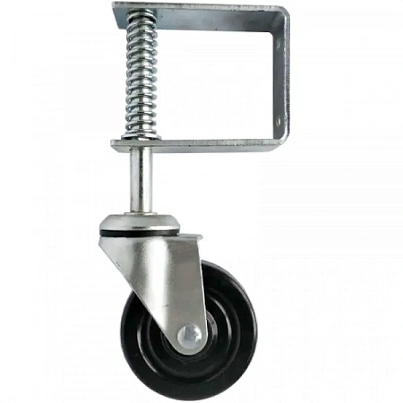 Колесо опорное для гаражных ворот с пружиной поворотное 75мм [2730-GSL-HR]