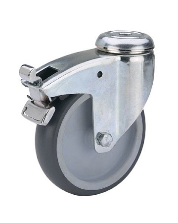 Колёсная опора ALEX  с тормозом [TW-2800-MTB-100-F18]