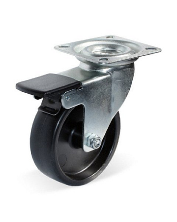 Колёсная опора LIV  с тормозом [LK-1702-MMB-100-F18]