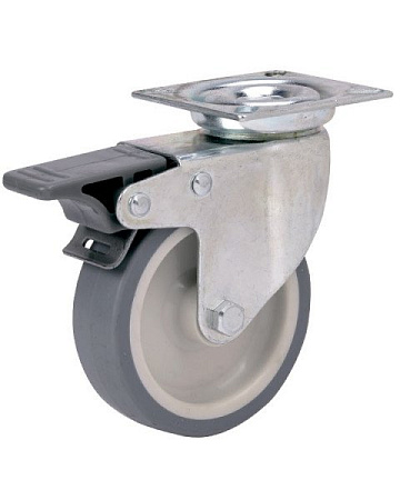 Колёсная опора ALEX  с тормозом [TW-1702-MTB-050-F18]