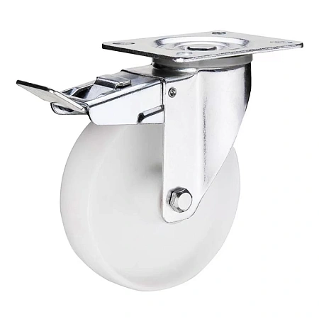 SRCnb42 колесо поворотное нейлоновое с тормозом d 100 мм